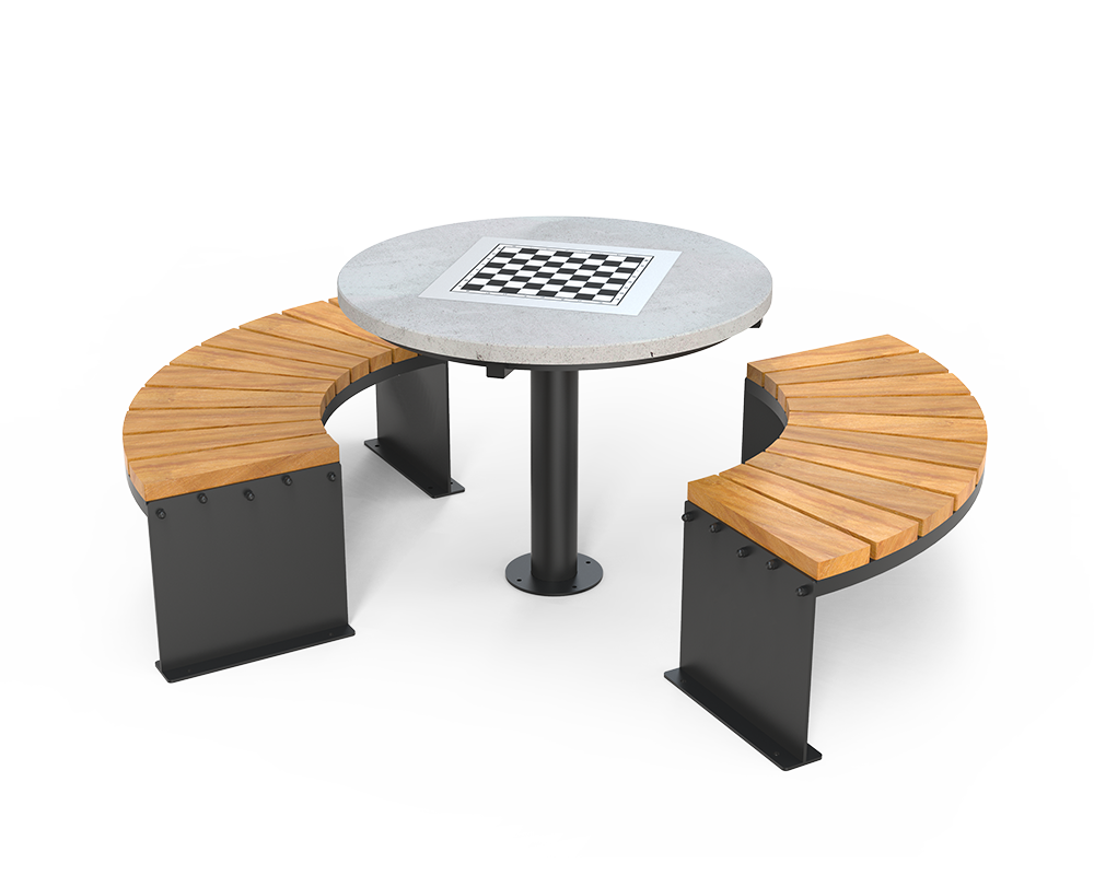 Table Scandik avec bancs domino | ZANO Mobilier urbain