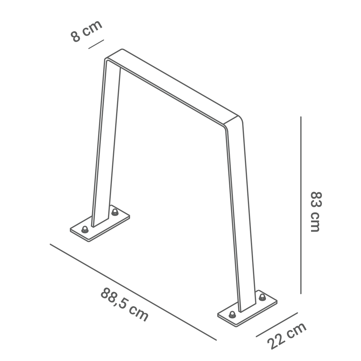 Porte-vélos Flat - dimensions