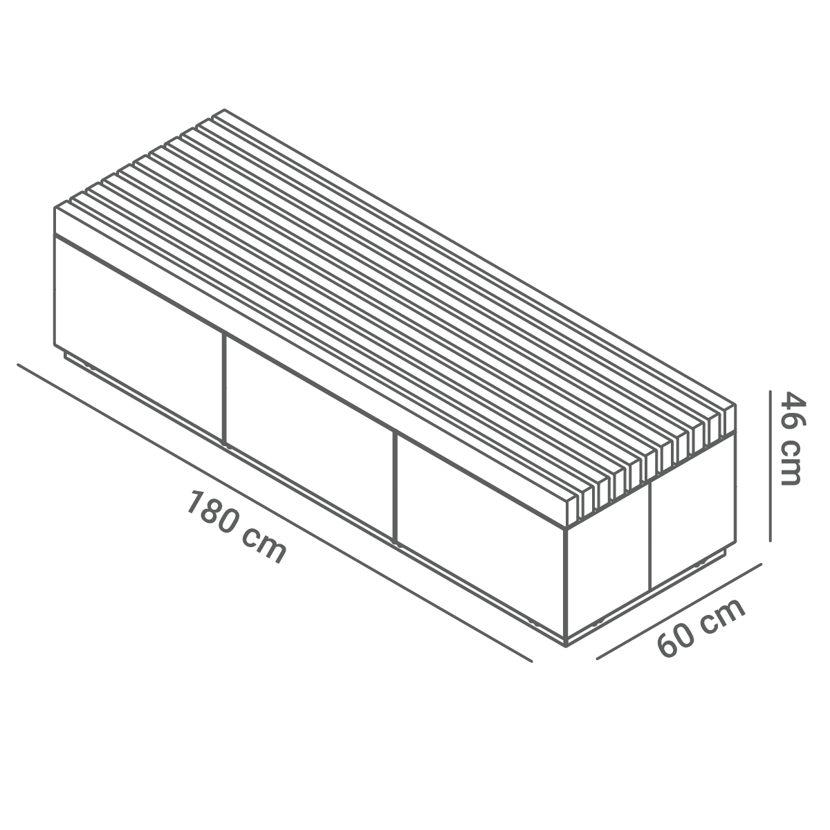 Dimensions du banc Quadro 02.476