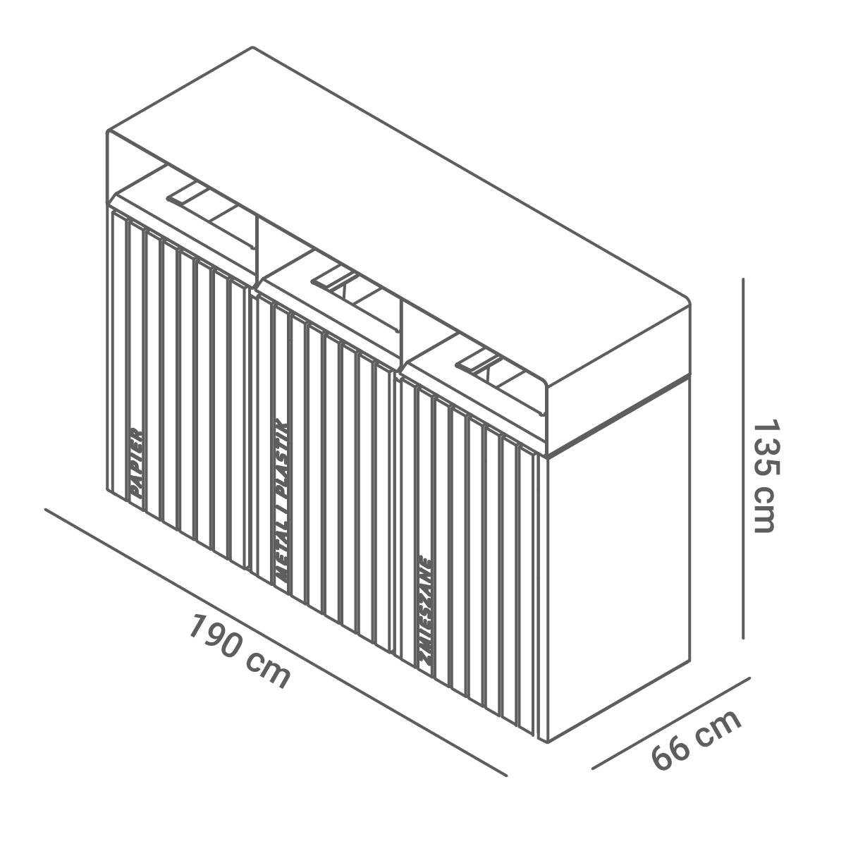 Bac de recyclage Quadro 15.076.1 - dimensions