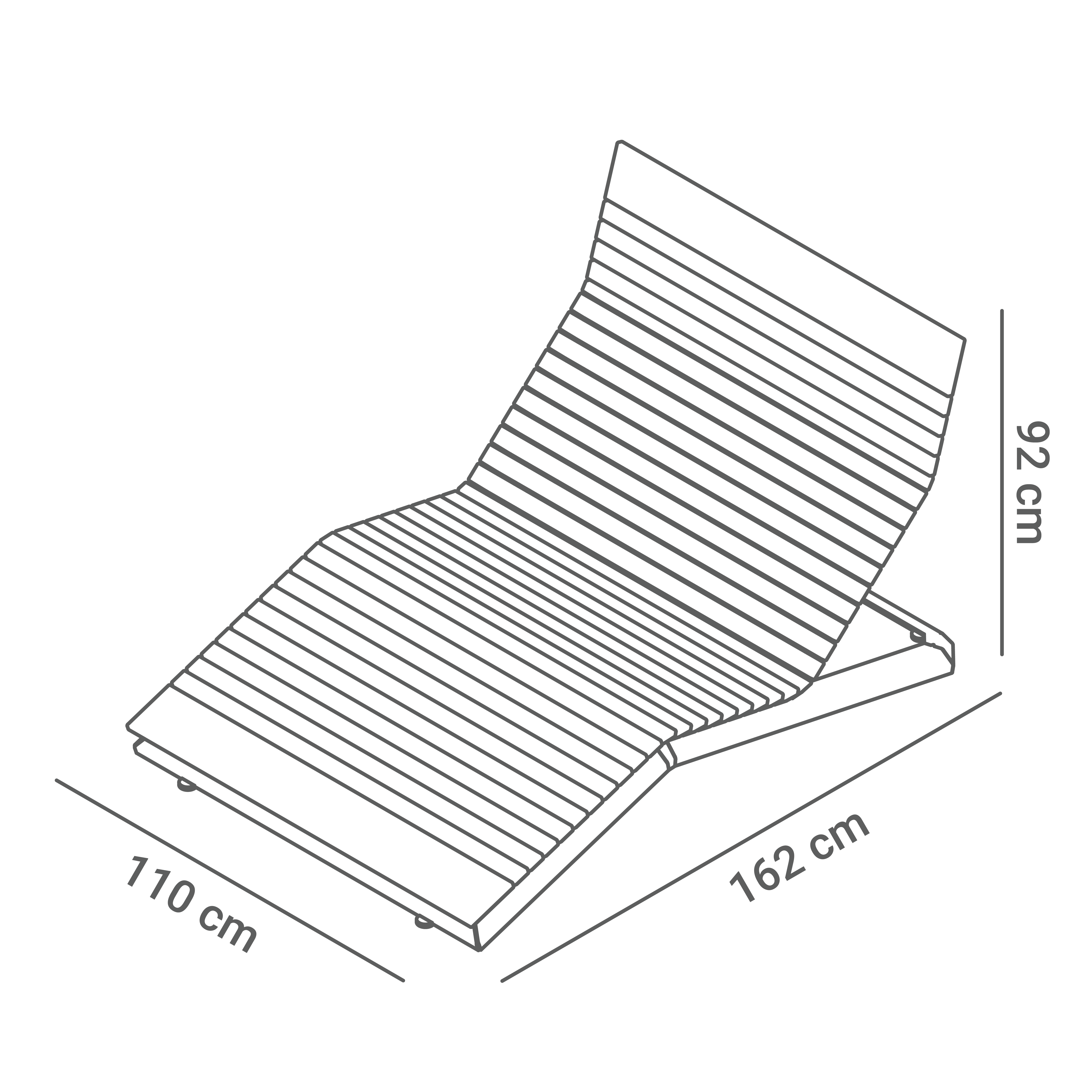 Chaise longue Stilo 02.548.1 - dimensions